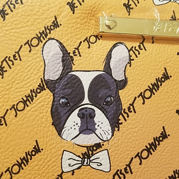 Betsey Johnson mustard dog wallet wristlet NWT - Picture 2 of 5